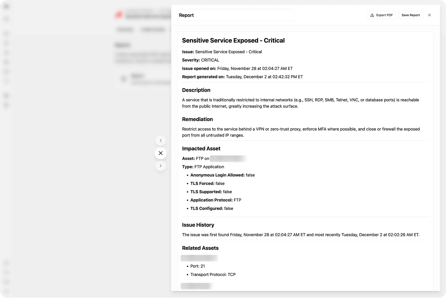 Finding report